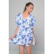 Καφτάνι Rayon - Λευκό-μπλε (040299-Λευκό-μπλε)