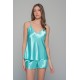 Babydoll με Σορτς Σατεν - Aqua (004176-Aqua)