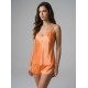 Babydoll με Σορτς Σατεν - Πορτοκαλί (004176-Πορτοκαλί)