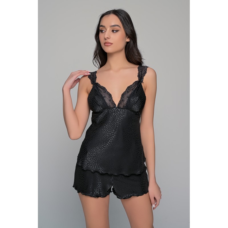 Σατέν Babydoll Με Δαντέλα - Μαύρο (004188-Μαύρο) Σατέν Babydoll Με Δαντέλα - Μαύρο (004188-Μαύρο)