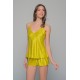 Babydoll με Σορτς Σατεν Ζακάρ - Lemon (004189-Lemon)