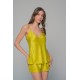 Babydoll με Σορτς Σατεν Ζακάρ - Lemon (004189-Lemon)