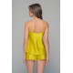 Babydoll με Σορτς Σατεν Ζακάρ - Lemon (004189-Lemon)