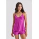 Babydoll με Σορτς Σατεν Ζακάρ - Magenta (004189-Magenta)