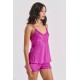 Babydoll με Σορτς Σατεν Ζακάρ - Magenta (004189-Magenta)