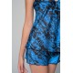 Babydoll με Σορτς Σατεν-Μπλε-μαύρο (004193-Μπλε-μαύρο)