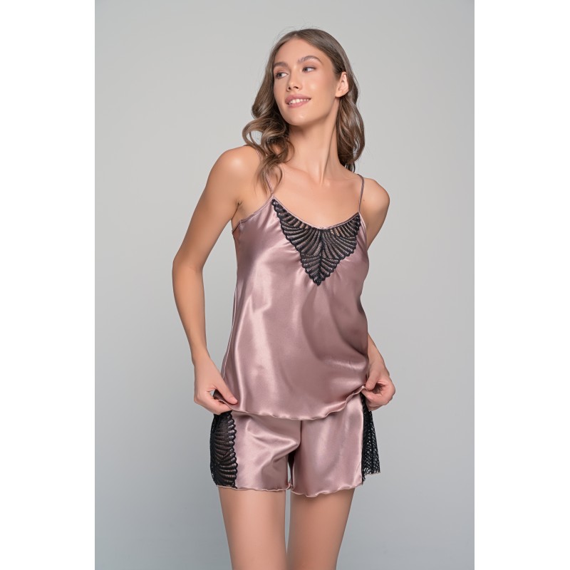 Σατεν Babydoll με Σορτς -Μόκκα-μαύρο (004194-Μόκκα-μαύρο) Σατεν Babydoll με Σορτς -Μόκκα-μαύρο (004194-Μόκκα-μαύρο)