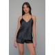 Σατεν Babydoll με Σορτς - Μαύρο (004198-Μαύρο) Σατεν Babydoll με Σορτς - Μαύρο (004198-Μαύρο)