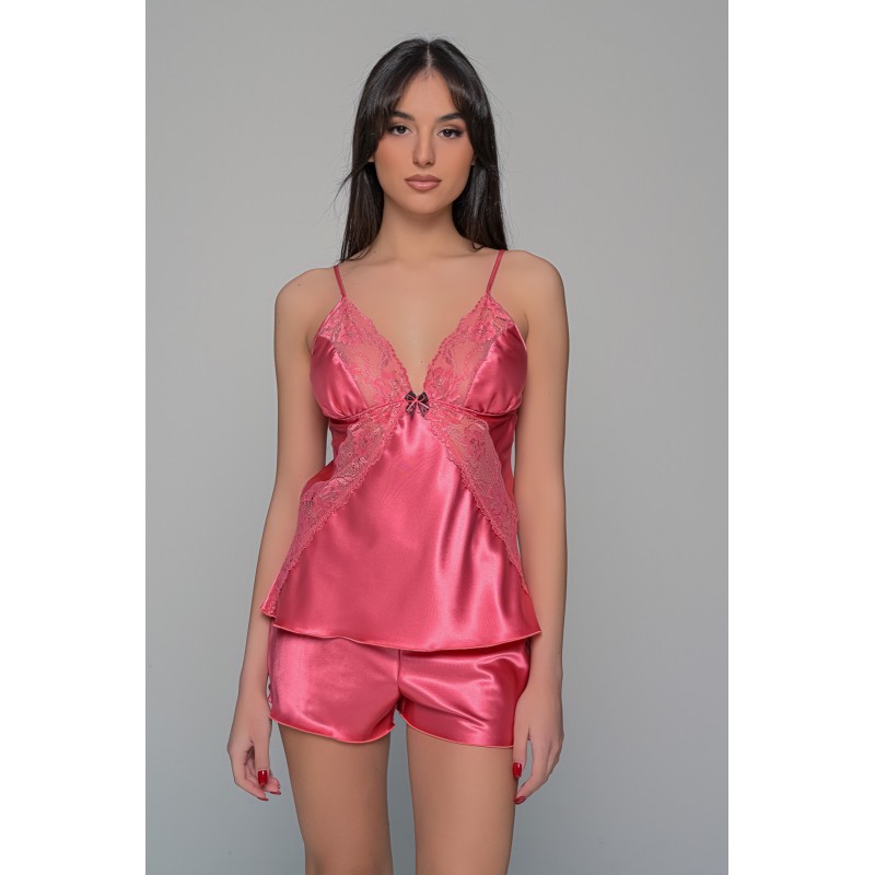 Σατεν Babydoll με Σορτς - Καρπουζί (004199-Καρπουζί) Σατεν Babydoll με Σορτς - Καρπουζί (004199-Καρπουζί)