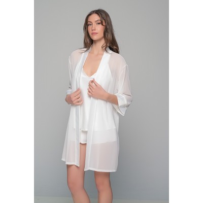 Νυφική Ρόμπα Μουσελίνα - Ιβουάρ (005365-Ιβουάρ)