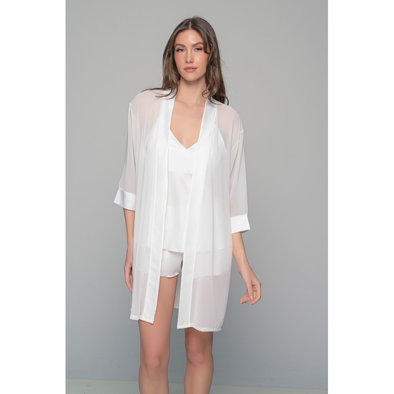 Νυφική Ρόμπα Μουσελίνα - Ιβουάρ (005365-Ιβουάρ)