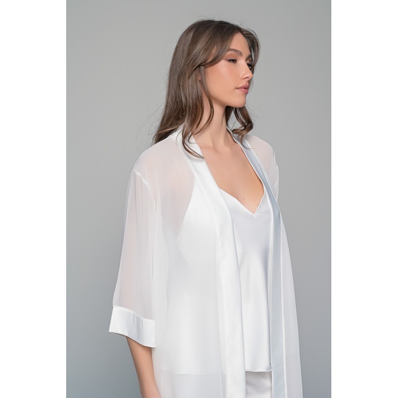 Νυφική Ρόμπα Μουσελίνα - Ιβουάρ (005365-Ιβουάρ)