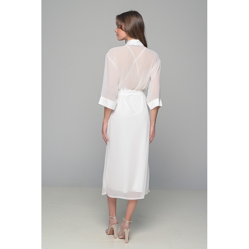 Μάξι Νυφική Ρόμπα Μουσελίνα - Ιβουάρ (005368-Ιβουάρ)