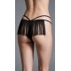 Δαντελένιο G-string με Κρόσια - Μαύρο (060100-Μαύρο)