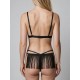 Δαντελένιο G-string με Κρόσια - Μαύρο (060100-Μαύρο)