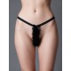 Sexy String Κορδόνι με Γουνάκι - Μαύρο (060107-Μαύρο)