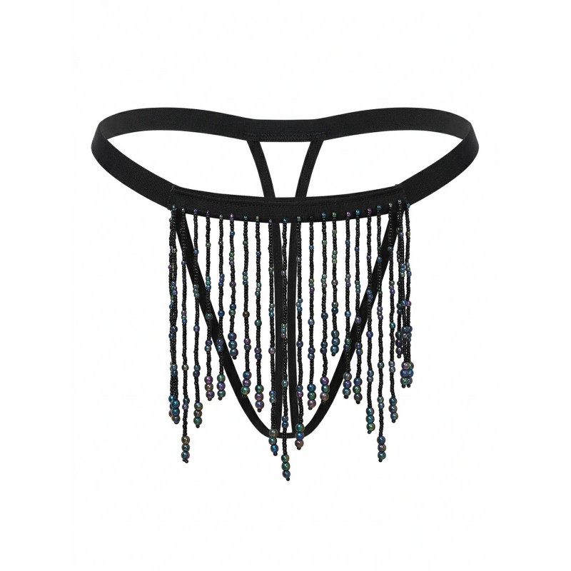 G-string Ανοιχτό στον Καβάλο με Πέρλες - Μαύρο (060108-Μαύρο) G-string Ανοιχτό στον Καβάλο με Πέρλες - Μαύρο (060108-Μαύρο)