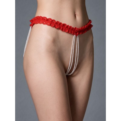 G-string με Πέρλες στον Καβάλο - Κόκκινο (060109-Κόκκινο)