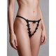 Ανοιχτό G-string με Μαργαρίτες – Λευκό (060113-Μαύρο)