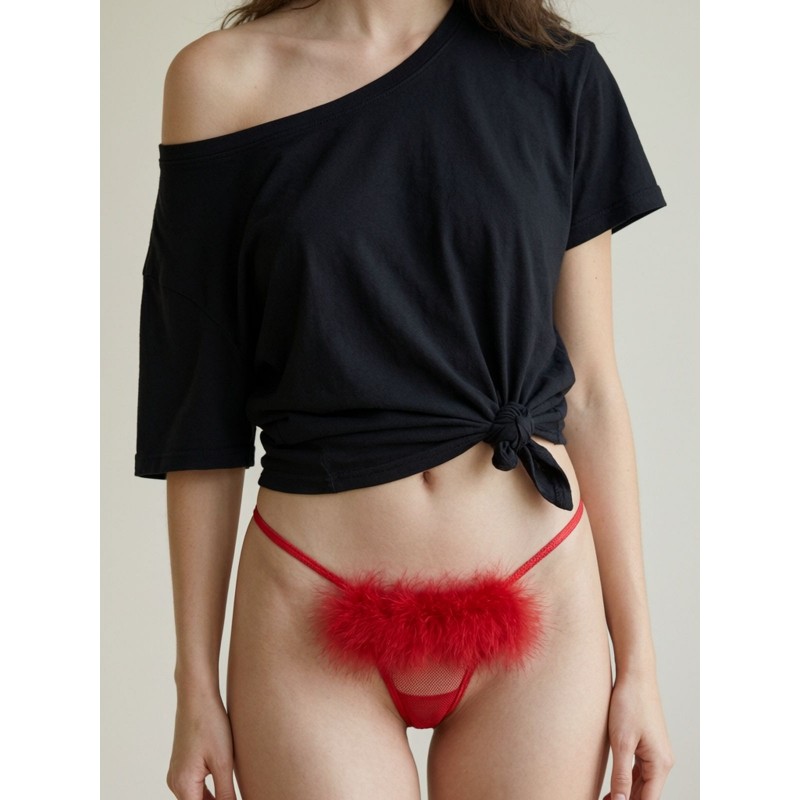 Διχτυωτό G-string με Γουνάκι - Κόκκινο (060122-Κόκκινο) Διχτυωτό G-string με Γουνάκι - Κόκκινο (060122-Κόκκινο)