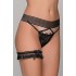 Ψηλόμεσο Δαντελένιο G-string - Μαύρο (006876-Μαύρο)