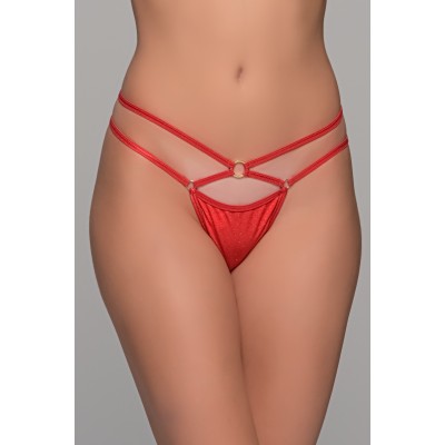 Micro G-string Ιριδίζουσα Λύκρα - Κόκκινο (006916-Κόκκινο)