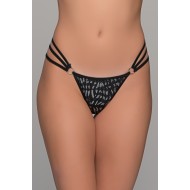 G-string Τριπλά Λάστιχα - Μαύρο-ασημί (006921-Μαύρο-ασημί)