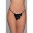 Micro G-string Σατέν με Γουνάκι - Μαύρο (006948-Μαύρο)