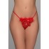 Micro G-string Σατέν με Γουνάκι - Κόκκινο (006948-Κόκκινο)