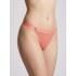 G-string Γυαλιστερή Λύκρα με Φαρδύ Λάστιχο - Κοραλί (006964-Κοραλί)
