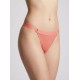 G-string Γυαλιστερή Λύκρα με Φαρδύ Λάστιχο - Κοραλί (006964-Κοραλί)
