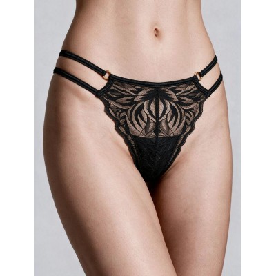 Δαντελένιο G-String - Μαύρο (006990-Μαύρο)