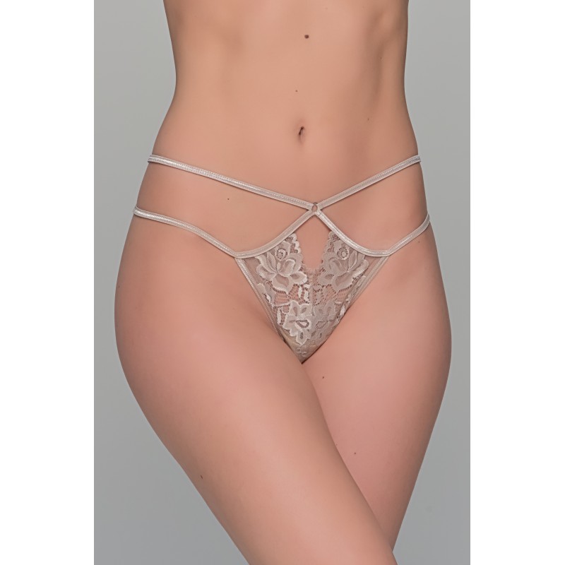 Δαντελένιο String Tanga - Άμμος (007690-Άμμος)
