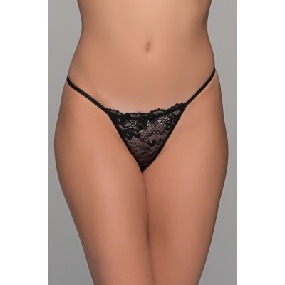 Tanga String Δαντέλα - Μαύρο (007713-Μαύρο)