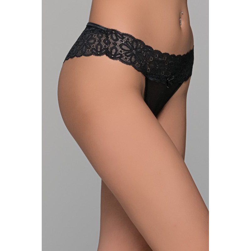 Brazil Παρτό Τούλι και Δαντέλα - Μαύρο (007717-Μαύρο)