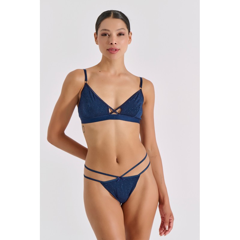 Tanga String Λύκρα - Μπλε (007719-Μπλε) Tanga String Λύκρα - Μπλε (007719-Μπλε)