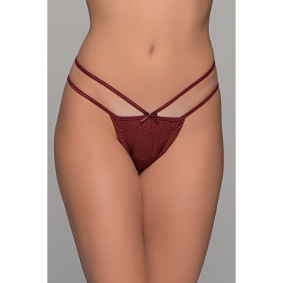Tanga String Λύκρα - Μπορντό (007719-Μπορντό)