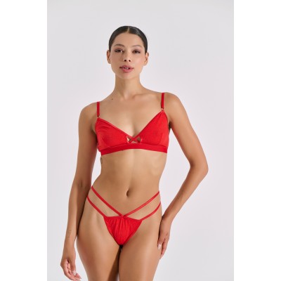 Tanga String Λύκρα - Κόκκινο (007719-Κόκκινο)