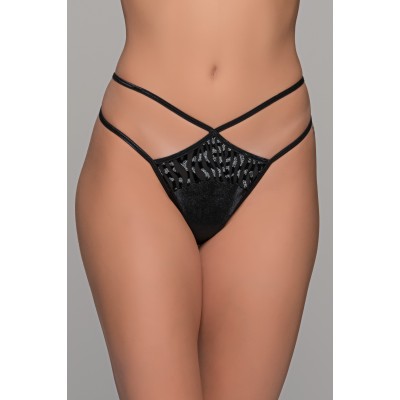 Tanga String Βελούδο - Μαύρο (007727-Μαύρο)