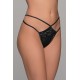 Tanga String Βελούδο - Μαύρο (007727-Μαύρο)