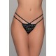 Tanga String Τούλι και Βελούδο - Μαύρο-ασημί (007729-Μαύρο-ασημί)