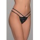 Tanga String Τούλι και Βελούδο - Μαύρο-ασημί (007729-Μαύρο-ασημί)