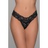 Plus Size String Τούλι και Δαντέλα - Μαύρο-ασημί (007730-Μαύρο-ασημί)