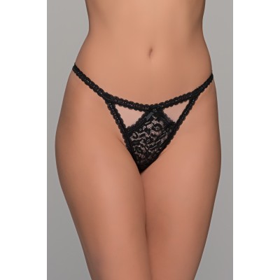 Tanga String Δαντέλα - Μαύρο (007735-Μαύρο)
