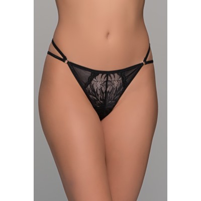 Δαντελένιο String Tanga - Μαύρο (007742-Μαύρο)