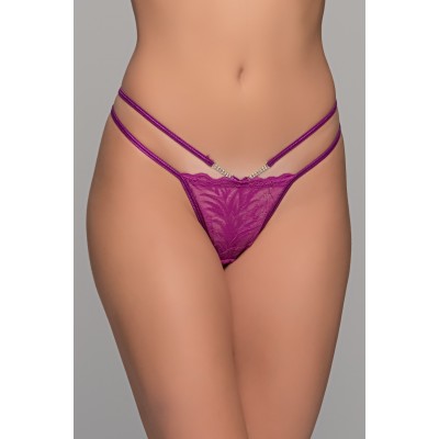 Δαντελένιο String με Strass - Magenta (007743-Magenta)