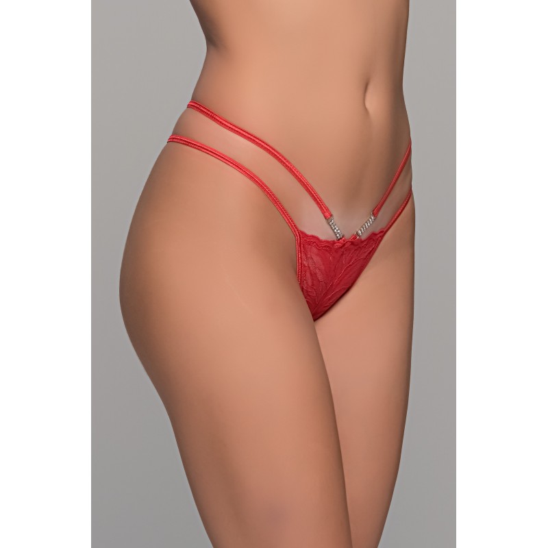 Δαντελένιο String με Strass - Κόκκινο (007743-Κόκκινο) Δαντελένιο String με Strass - Κόκκινο (007743-Κόκκινο)