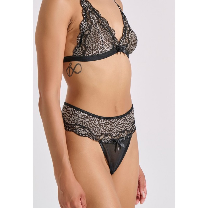 Ψηλόμεσο String Δαντέλα και Τούλι - Μαύρο (007747-Μαύρο) Ψηλόμεσο String Δαντέλα και Τούλι - Μαύρο (007747-Μαύρο)
