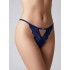 Tanga String Δαντέλα με Στρας- Μπλε (007754-Μπλε)