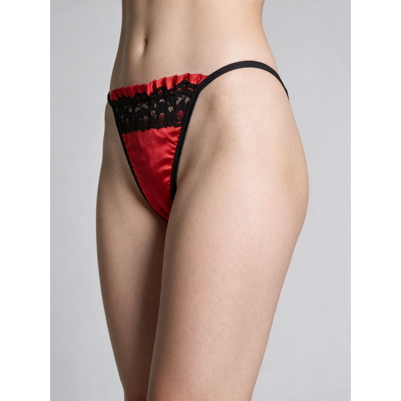 Σατέν Tanga String με Δαντέλα - Κόκκινο-μαύρο (007770-Κόκκινο-μαύρο) Σατέν Tanga String με Δαντέλα - Κόκκινο-μαύρο (007770-Κόκκινο-μαύρο)
